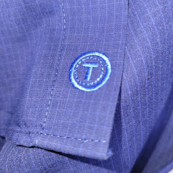 Twillory Performance Shirt Mens Size 16 Button Up Trim Fit Long Sleeve Blue Read - Picture 10 of 14